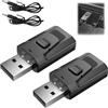 AOUZOVLI 2 adattatori USB Bluetooth USB con cavo audio da 3,5 mm, compatibili con vari dispositivi, tra cui computer, televisori, proiettori, altoparlanti e altoparlanti per auto