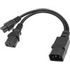 YACSEJAO Cavo adattatore da C14 a C5 + C13 Y Splitter YACSEJAO 10A/250V IEC 320 C14 a femmina C13+C5 (1FT/30CM)