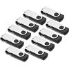 AreTop, confezione da 10 chiavette USB 2.0 dal design girevole, Flash Drive nero Nero 4 GB