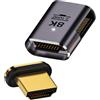 NFHK Adattatore video magnetico da 90 gradi angolato a sinistra, tipo-A HDMI 8K 2.1 da maschio a femmina, dritto, per laptop e HDTV