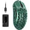 ATTACK SHARK R5 Ultra Mouse da Gioco Wireless HyperSpeed Fibra Carbonio, Mouse Ultraleggero 39g, 2,4G/BT/USB-C Cablato, Sensore PAW3950MAX, Frequenza Polling Wireless 8KHz, 42KDPI, Win/Mac -VERDE