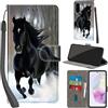 PHINIENLAND Cover per Samsung Galaxy A56 custodia portafoglio Cavallo nero | 3 scomparti carte, 1 tasca banconote, Chiusura magnetica, Supporto, Pelle PU flip cover per Samsung A56