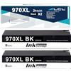 LCL Cartucce d'inchiostro Compatibile 970XL CN625AE (2 Nero) Sostituzione per HP Officejet Pro X451DN X451DW X476DN X476DW X551DW X576DW X576dn MFP X677DW X677dn MFP