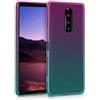 kwmobile Custodia Compatibile con Sony Xperia 1 - Back-Cover Anti-urto Custodia in Morbido Silicone fucsia/blu/trasparente - 2 colori