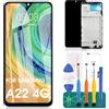 SRJTEK Schermo LCD TFT per Samsung Galaxy A22 4G per Samsung A22 4G Sostituzione dello schermo LCD A225 Display LCD SM-A225F Touch Digitizer Assembly Kit di riparazione (nero con telaio)