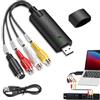 YUWJOOWEE USB 2.0 Audio Video Grabber Card Converter, Convertitore VHS In Digitale, VHS To Digital Converter Adapter Convertitore Video Strip Adapter Per Vhs/Vcr/Tv Su Dvd, Windows 11/10/8/7/Mac, Nero