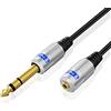 TNP Products TNP Premium Adattatore Cavo da 6,35 mm 1/4 a 3,5 mm 1/8 (3M) - Cavo Audio Stereo Jack TRS Cuffie Maschio-Femmina Cavo Bidirezionale con Connettore Placcato in Oro iPod Laptop Home Theater
