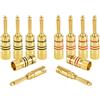 Poppstar 10 spinotti a banana high end, banane per cavi di potenza (fino a 4 mm²), altoparlante, ricevitore AV, placcato oro 24k (5x nero, 5x rosso)