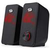 Redragon Altoparlante stereo 2.0 Stentor (GS500) 2x5W per computer con retroilluminazione rossa, alimentato da USB & Jack 3,5 mm