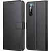 Ganbary Cover Sony Xperia 10 III, 360 Protettiva Caso in PU Pelle Premium Portafoglio Custodia per Sony Xperia 10 III, [Kickstand] [Slot per Schede]-Nero