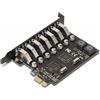 Topiky Scheda Adattatore da PCI-E a USB 3.0, Scheda di Espansione PCI Express (PCIe) a 7 Porte a USB per Supporto Scheda Host per PC Desktop per XP/7/8/8.1/10 per Linux
