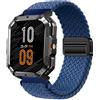 GIOPUEY 22mm Cinturini Magnetica Compatibile con Blackview W60/W70 Pro/W80 PRO, Cinturino in Morbido Nylon Intrecciato [Unisex] [Traspirante] - Blue