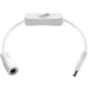 HuaLiSiJi Cavo di prolunga DC 12 V, 24 V, 22 AWG, 5,5 mm x 2,1 mm, presa DC con interruttore per fotocamera CCTV, strisce LED, DVR (bianco, 0,3 m)