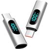 leizhan Adattatore da 100W Lightning Femmina a USB-C Maschio (confezione da 2), Adattatore USB C Lightning, Adattatore per Trasferimento dati per Smartphone, Computer, Non Per Audio/OTG - Argento