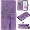 Zicgxin Cover per Samsung Galaxy A56 5G a Libro, Custodia Portafogli con Portacarte e Supporto (Gatto-Viola, Samsung Galaxy A56 5G)