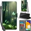 Haninsuze Cover per Samsung Galaxy A13 4G/5G/A04S, Farfalla | Pelle PU Portafoglio, Porta Carte, Magnetica, Libro, Antiurto Custodia