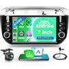 Rimoody 4G+64G Android Autoradio per FIAT Linea Punto Evo Linie 2012-2015 Wireless Carplay Android Auto GPS Navi WiFi 7 Pollici Autoradio 2 Din con Mirror Link Bluetooth FM/RDS/32 EQ/SWC Telecamera Posteriore