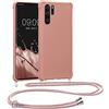 kwmobile Custodia Compatibile con Huawei P30 Pro Cover - Back Case in Silicone TPU - Protezione Smartphone con Cordino - madre perla