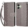 KENHONER Compatibile Cover con Xiaomi Redmi 13C,Cover per Redmi 13C 5G, Premium Pelle PU Portafoglio Flip Libro Custodia Cover per Redmi 13C 4G [Protezione Completa] - Grigio