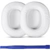 umvowuxa Cuscinetti auricolari di ricambio M50X compatibili con cuffie ATH M50X/M50/M50xBT/M50RD/M40X/M30x/M20x/MSR7, in morbida pelle Protien (bianco)