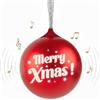 Bigben Palla di Natale Altoparlante Bluetooth Luminoso, Altoparlante Senza Fili per Albero di Natale con Suono Stereo TWS, Decorazione Musicale Ricaricabile, Effetti LED e Musiche Integrate, Rosso