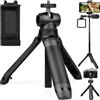ChromLives Mini Smartphone Fotocamera Treppiede Estensibile per Selfie Stick con Clip per Cellulare con Vite da 1/4'', Cold Shoe Mount, Foro Filettato da 1/4 Compatibile con iPhone/Camera/DLSR/Smartphone/Gopro