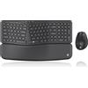Redragon BS7162 Combo Tastiera e Mouse Wireless, 108 Tasti Tastiera Membrana Low-Profile 2.4GHz con Design Ergonomico, Poggiapolsi, Mouse Ergonomico fino a 4000 DPI