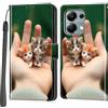 Haninsuze Cover per Xiaomi Redmi Note 13 Pro 4G / Poco M6 Pro 4G, Custodia Interno TPU Antiurto Portafoglio con Disegni [schede Fessura] [Supporto Stand] Cover Libro in PU Pelle (Gatto)
