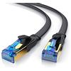 Primewire 7,5m - Nuovo Cavo di Rete Piatto Cat 8 - Ethernet Gigabit LAN RJ45 - 40 Gbits - Piatto Sottile Slim - UFTP PIMF - Compatibile con Cat.5 Cat.6 - Nero da 7,5 m