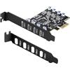 FARBOKO Scheda USB C PCIe a 4 porte, USB 3.0 5 Gbps con supporto a basso profilo per PC desktop