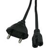Naths Hardware Cavo di alimentazione europeo, lunghezza 1,8 m, a 2 poli per Xbox One, PS4, Radio, TV, ecc., Euro 8, con spina a doppia femmina con contatto di terra, colore nero