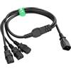 HangTon UPS PDU Computer PC Cavo sdoppiatore di alimentazione da C14 a 3 x C13 10A 250V Prolunga 60 cm / 24 pollici