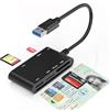 Bawanfa USB A Lettore Smart Card Firma Digitale, Lettore Smart Card Tessera Sanitaria, Lettore ID Card CNS, 7 in 1 Lettore di Smart CRS/CNS/MicroSD/SD/MMC/SIM/M2/Memory Stick Pro Duo