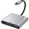 ReetooEcho Adattatore da USB C a HDMI, tipo C a HDMI 4K, Thunderbolt 3/4 a USBC a Hdmi, compatibile con iPhone 17/16/15, MacBook Pro/Air, iPadPro/Air, Galaxy S/Note, Dell XPS