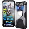 FOSSiBOT F106 Pro-12000mAh/30W Rugged Smartphone, 8+256GB/2TB Telefono indistruttibile, Display FHD+ da 6,58 48MP+20MP Visione Notturna, 110dB Altoparlante, 512LM Luce da campeggio, IP68/IP69K
