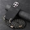 YANJIEER ESONG Cover per Xiaomi 15T Case con Cordino Cinturino,Custodia In Pelle Caso per Donna ragazze Con Tracolla Collana,Catena Laccio Case,Ultra Sottile Antiurto Shell Nero