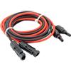 solartronics Cavo di prolunga a due estremità, cavo solare di colore rosso/nero, 4 mm², con spina, lunghezza 2 x 3 m