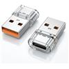 HAUXGOGO Adattatore da USB 2.0 a USB-C (confezione da 2), supporto Trasferimento Dati e Ricarica, per Smartphone, Tablet, PC e altro [Non supporta OTG]