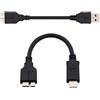 NFHK 2 pz/set USB 3.1 USB-C Type-C a Micro 3.0 e USB 3.0 Tipo-A Maschio a Micro 3.0 B Maschio Disco SSD Cavo Dati 15cm