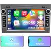 Gdienty Autoradio per Opel Astra Corsa Zafira, sistema Android 13 2G+32GB con navigazione GPS CarPlay Android Auto WiFi Bluetooth MirrorLink, Touchscreen da 7 pollici Radio FM comandi al volante, grigio