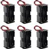 HALJIA 6PCS 4 × 1.5V AA Portabatterie, Scatola Portabatterie in Plastica Portabatterie per 4 X AA 4AA 6V 4 Slot Doppio Lato Batteria con Cavi