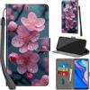 PHINIENLAND Cover per Huawei P Smart Z PU Pelle Custodia Flip Fiori