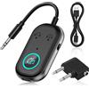 Vecbmn Ricevitore trasmettitore Bluetooth 5.3 adattatore Bluetooth 2 in 1 per aereo compatibile con 2 AirPods e cuffie wireless per TV, trasmettitore audio jack da 3,5 mm per TV, per T-V/aereo