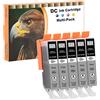 LOSMANN D&C 5x Grigio Cartucce d'inchiostro compatibili per Canon CLI-521 GY per Canon Pixma MX870 IP3600 Series IP4600 Series IP4600X IP4700 MP540 MP550 MP560 MP620 Series MP630 MP640 Series MP640R MP980