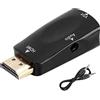 Sonew HD 1080P HDMI femmina a VGA femmina convertitore adattatore a HDMI con cavo di uscita audio 3,5 mm per PC/laptop/DVD/desktop/schermo piatto/digitale STB/player (nero)
