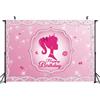Shamoparty 1,5 x 1 Girl Themed Birthday Party Background Photography Baby Christening Princess Girl Birthday Cake Table Banner Fotografia Props