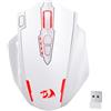 Redragon M913 MAX Mouse da gioco wireless, 26000 DPI MMO, mouse ottico con 16 pulsanti programmabili, BT e wireless 2.4G, software supporta associazioni di tasti fai da te, bianco
