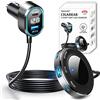 FEEGAR F Feegar CigaRear 116W, 5X USB QC 3.0 PD 30W caricabatteria per auto, adattatore per accendisigari 12V/24V Distributore USB per auto Display voltaggio LED per smartphone tablet dashcam GPS
