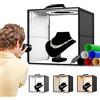 VAYOTOY Set Fotografico Light Box,Sfondo Fotografico Portatile, Kit Tenda Fotografica Pieghevole LED Fimmerabili,6 Sfondi Colorati Adatto a Fotografare Oggetti Piccoli (40×40×40 CM)