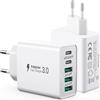 sccvee [2 Pack] Caricabatterie USB C 50W multiplo, Alimentatore USB a 5 Porte [2USBC+2USBA], Caricatore da muro Ricarica rapida PD20W compatibile con iPhone 11/12/13/14/15/16/Galaxy S21/S22/S23/Tablet